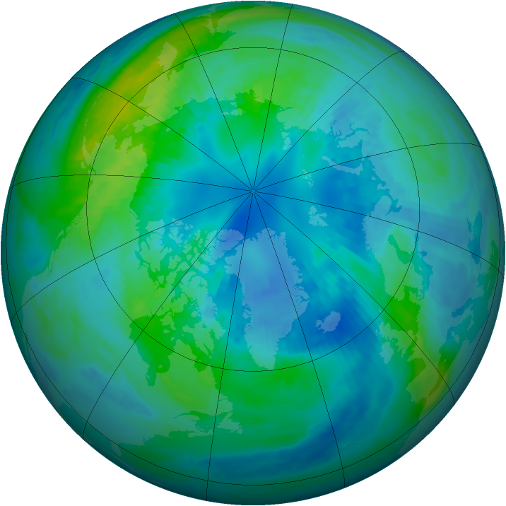 Arctic ozone map for 13 October 2000